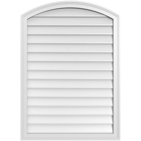 Ekena Millwork Arch Top Surface Mount PVC Gable Vent: Functional, w/ 2"W x 1-1/2"P Brickmould Frame, 30"W x 42"H GVPAR30X4202SF